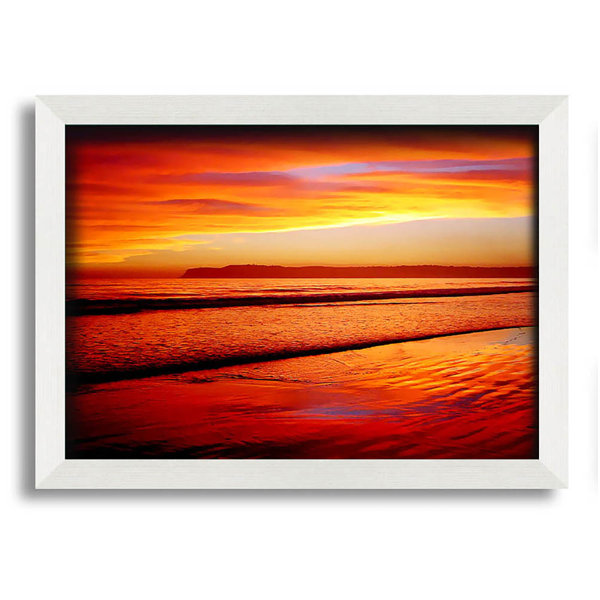House of Hampton Orange Ocean Sands Framed Print Wall Art Wayfair.co.uk